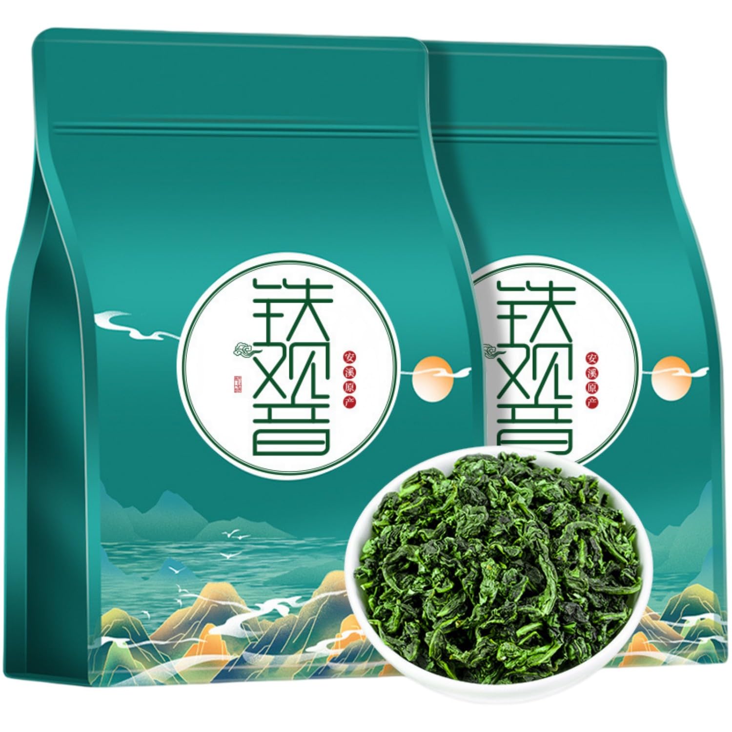 安溪铁观音 Chinese Tieguanyin Oolong Tea 乌龙茶叶小泡装浓香型茶 Natural Loose Leaf Tea,Chinese Tea, Sulfur Free 【蓝色八角袋】一袋共250g Flower tea,dark tea,loose tea