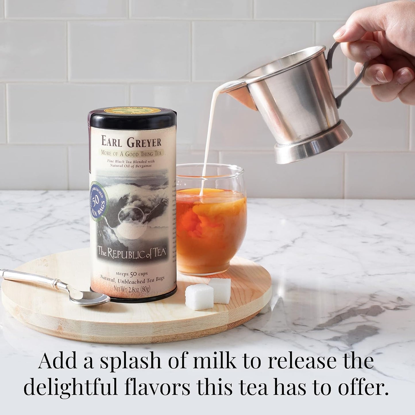 The Republic of Tea Earl Greyer Black Tea, Naturally Caffeinated, 50 Count | Made for morning or afternoon. Brisk and full-bodied with notes of bright bergamot and lively citrus. Gluten Free &amp; Non-GMO.