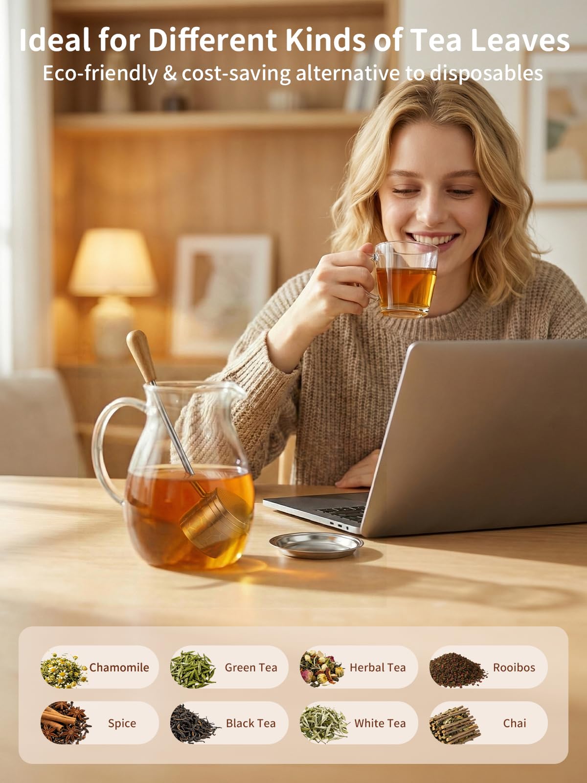 HOUSE AGAIN Tea Infuser for Loose Leaf Tea, Tea Scoop Infuser Fine Mesh Tea Strainers