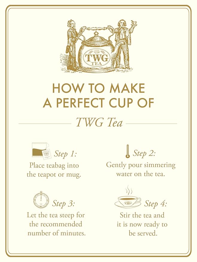 TWG Tea | Smoky Earl Grey | Black Tea | Bergamot | 15 Hand Sewn Cotton Teabags | Gift Set