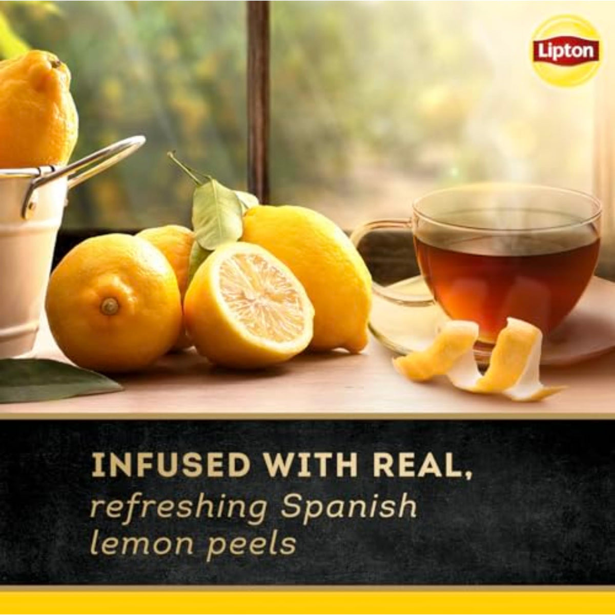 Lipton Lemon Black Tea Pyramid Bags, 80 Total Tea Bags (20 Count 4-Pack)