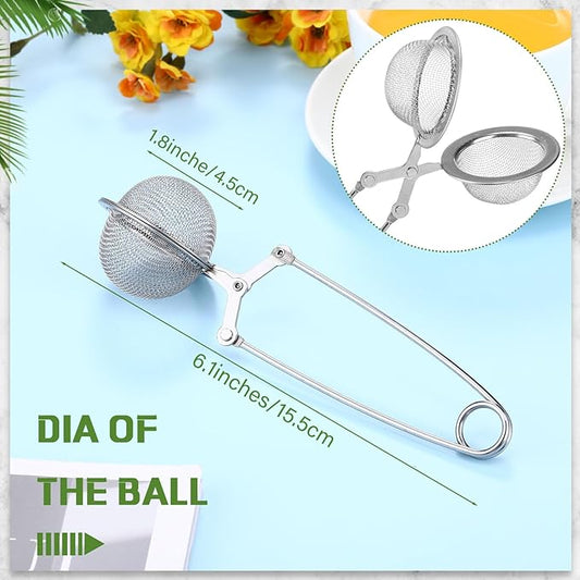 Yinder 40 Pcs Loose Leaf Tea Infuser Stainless Steel Mesh Snap Tea Ball Strainers with Handle Metal (Silver)