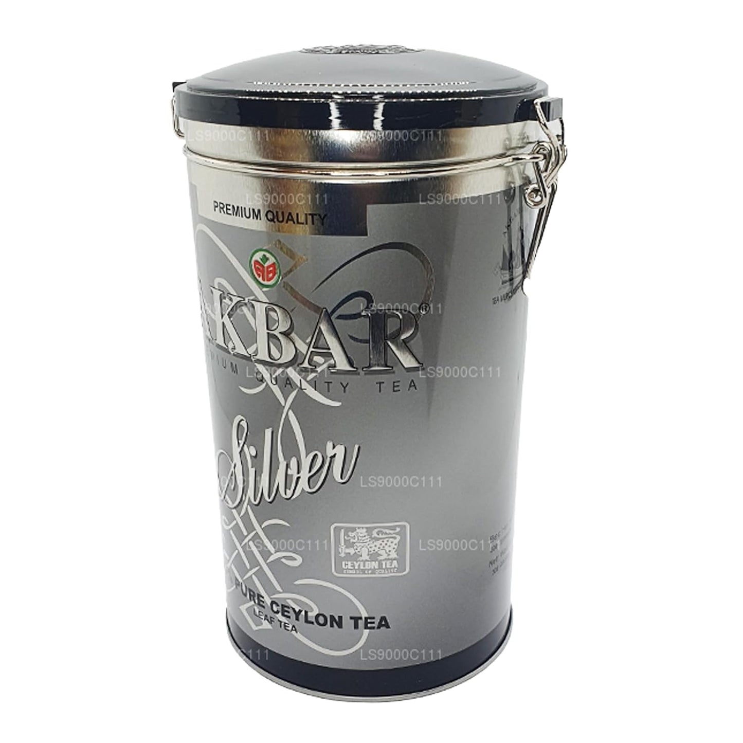 Akbar 100% Pure Ceylon Leaf Tea Tin (Silver - 300g)