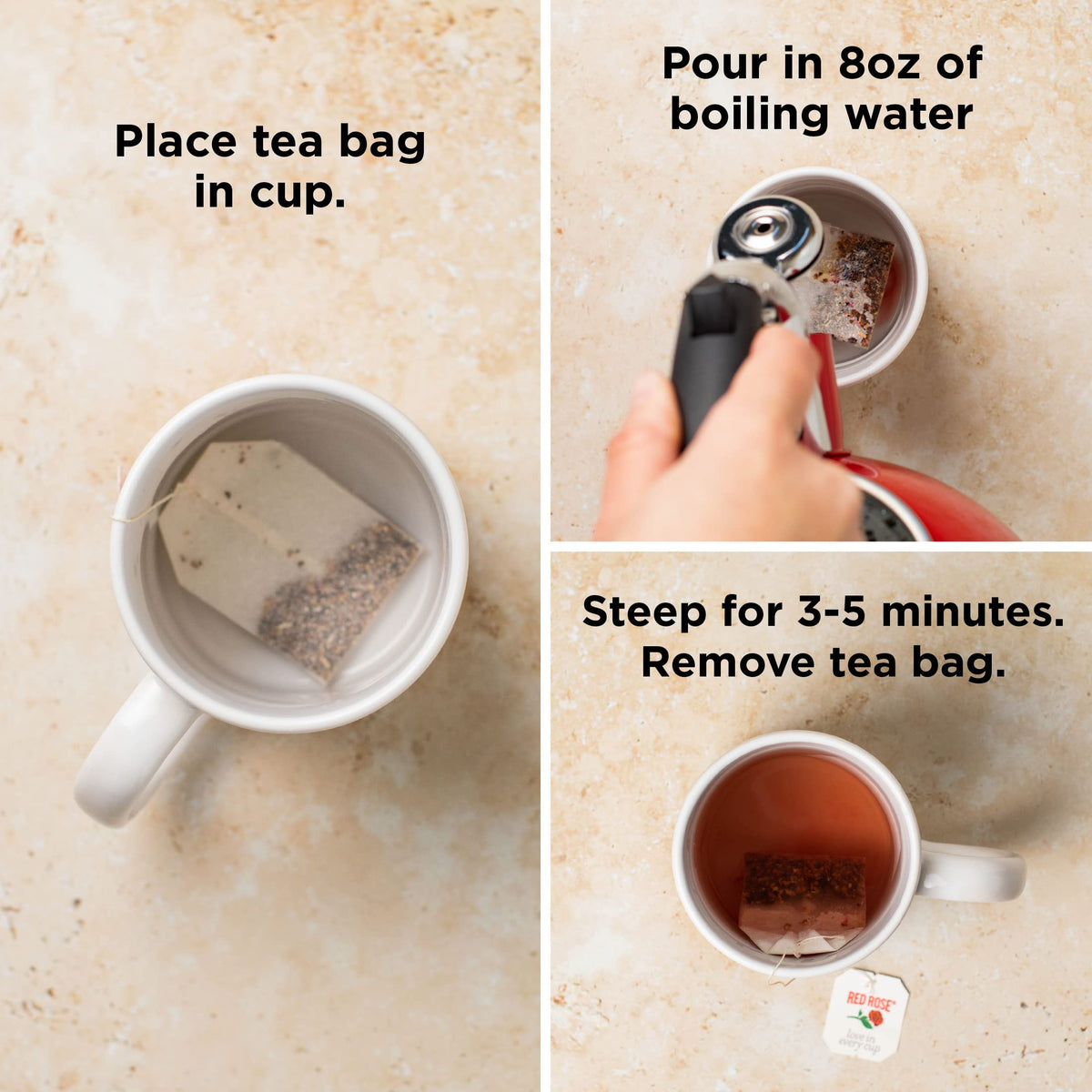 Red Rose Original Black Tea, Full-Flavored Strong Tea, 100 Tea Bags