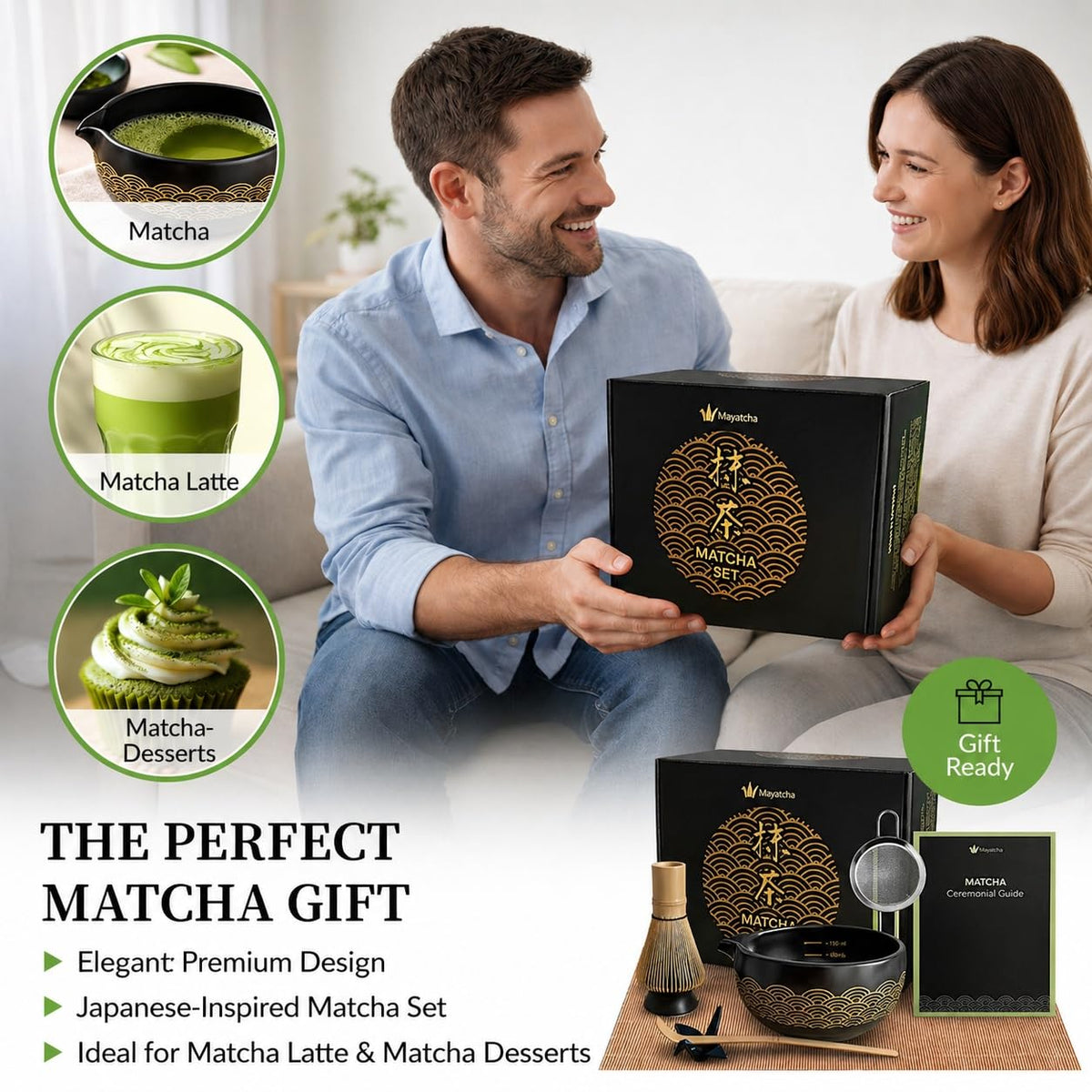 MAYATCHA Matcha Set Kit – Japanese Matcha Bowl with Spout & Measurement Marks