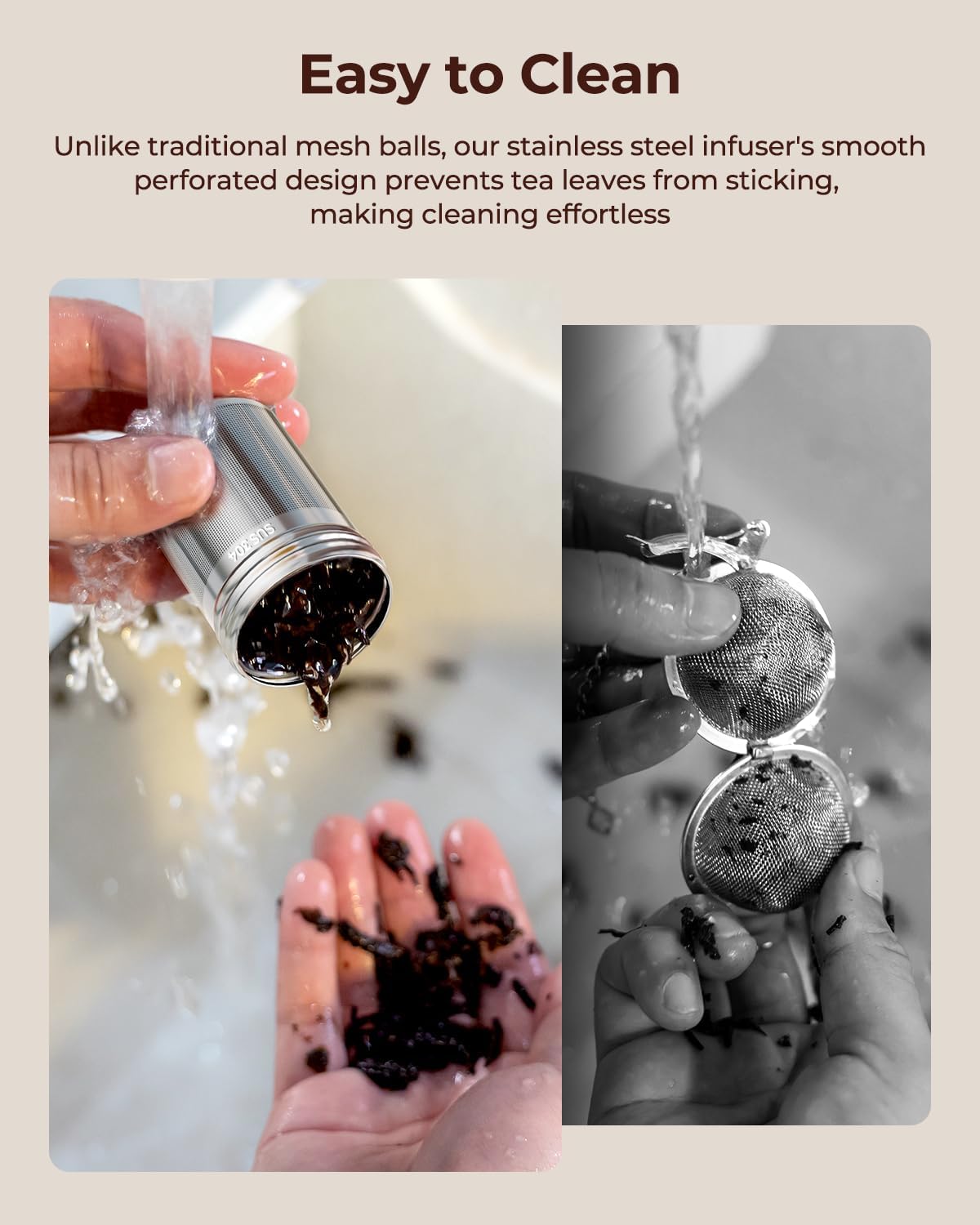 2 Pack Reinmoson 304 Stainless Steel Tea Infuser for Loose Leaf Tea