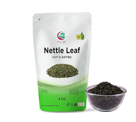 Nettle Leaves Dried 4 oz, Nettle Leaf Tea, Cut and Sifted, Stinging Nettle Herb Bulk, Non- Gmo, Ethically sourced, By Yogi's Gift®