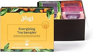 Yogi Organic Tea Energy Sampler Box (32 Tea Bags) - 8 Energizing Black & Green Teas - Contains Caffeine - Gift Set & Variety Pack