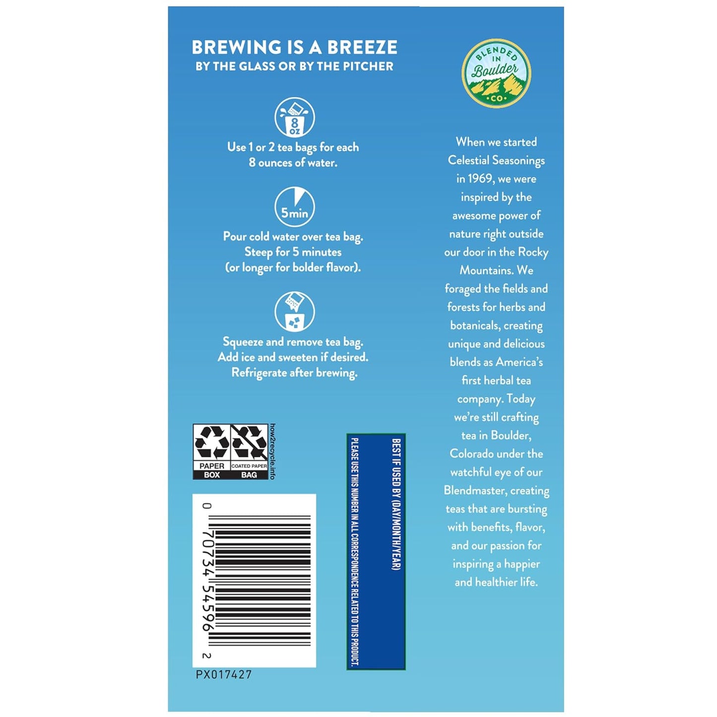 Celestial Seasonings Cold Brew Unsweetened Black Tea Iced 18 tea bags