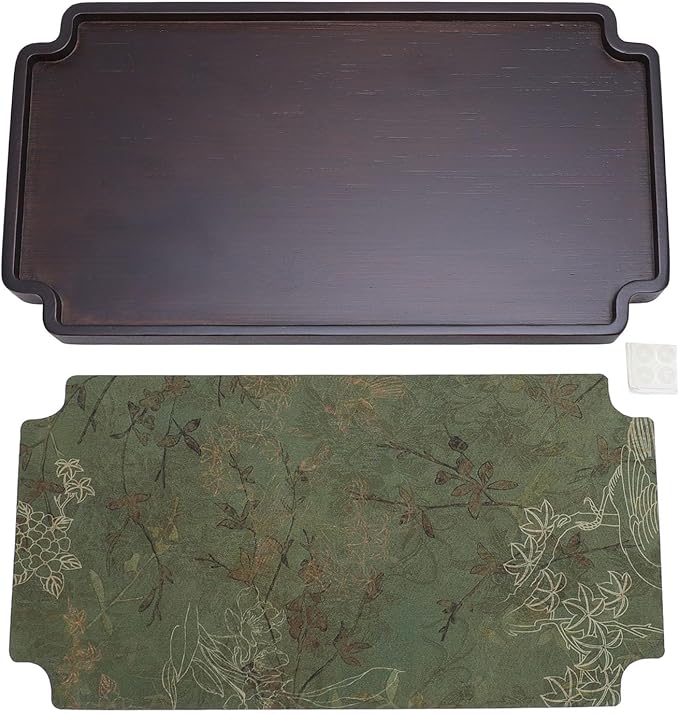SUNGOOYUE Chinese Style Wooden Gongfu Tea Tray, Multifunctional Serving Tray for Tea Lovers and Home Decoration