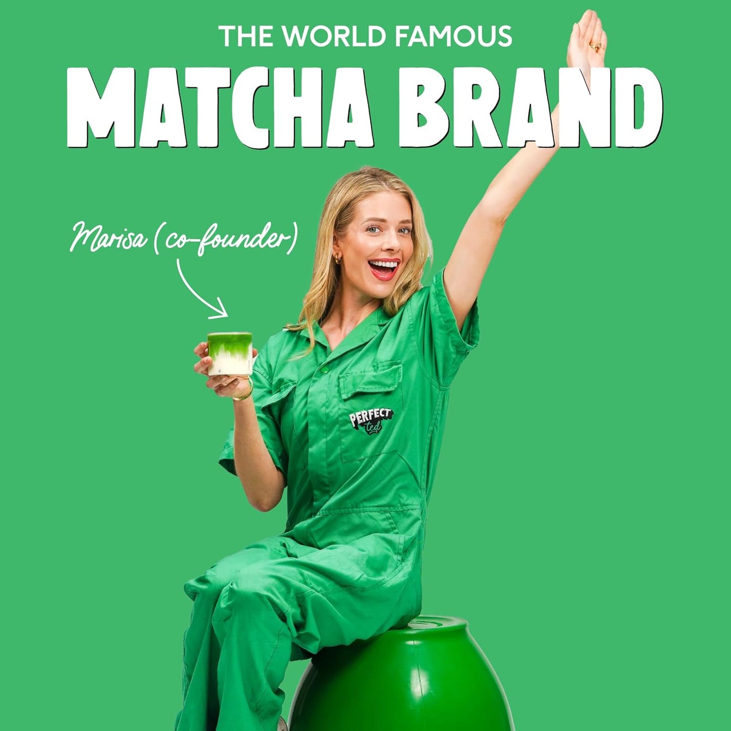 Perfect Ted Matcha Powder | Blueberry Flavor 75g | Matcha Powder Ceremonial Grade | Single-Origin Uji, Japan | Matcha Green Tea Powder (30 Servings) (75g, Blueberry)