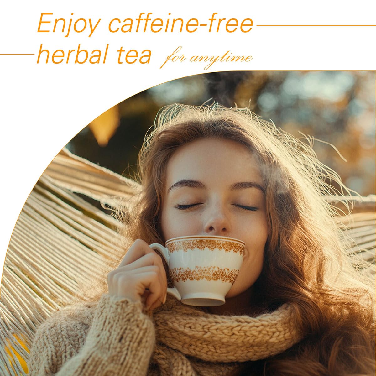 WT WEETEE Orange Spice Herbal Tea Bags 50count, Caffeine-free w/o Black Tea
