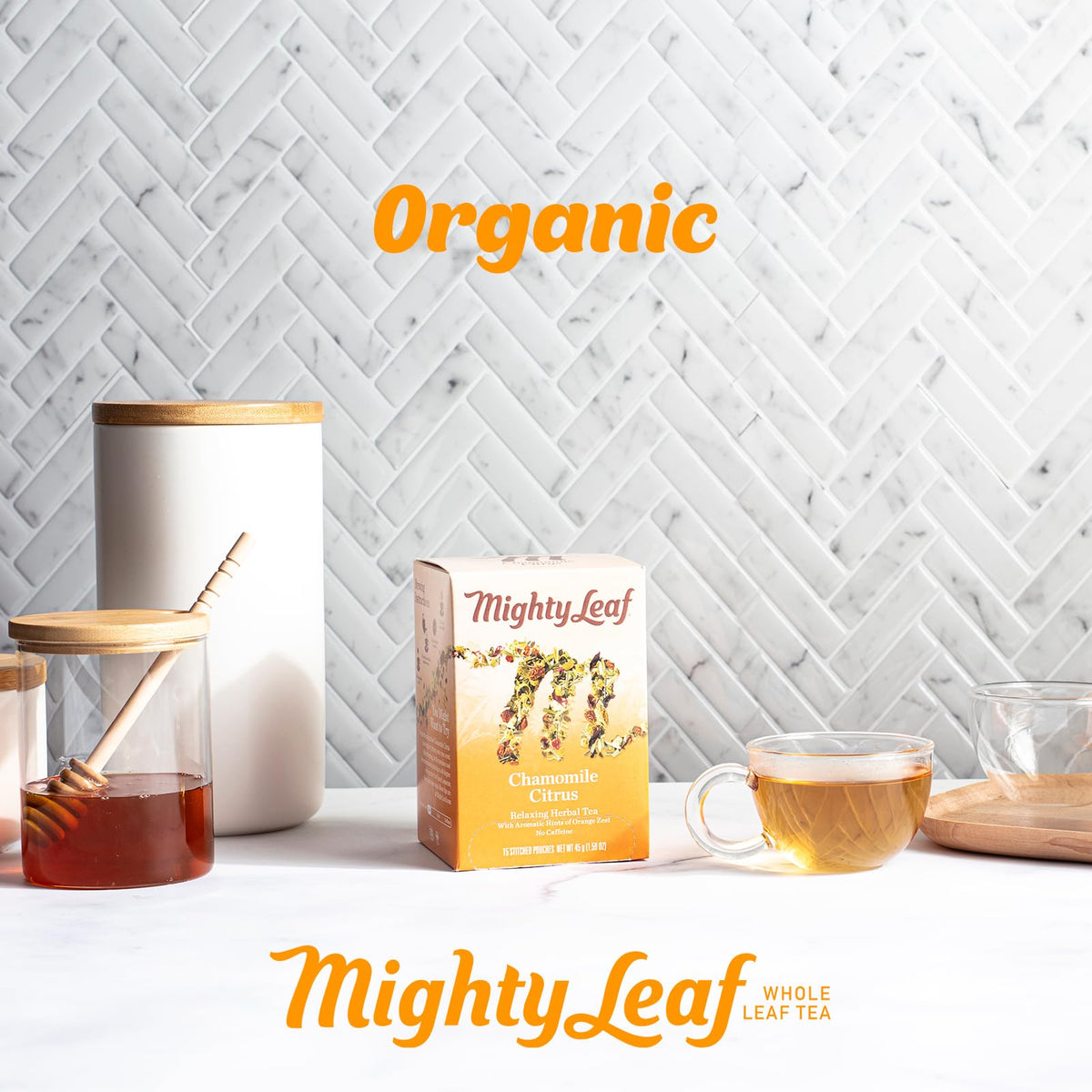 Mighty Leaf Chamomile Citrus Herbal Tea - 45 Pouches Premium Herbal Tea