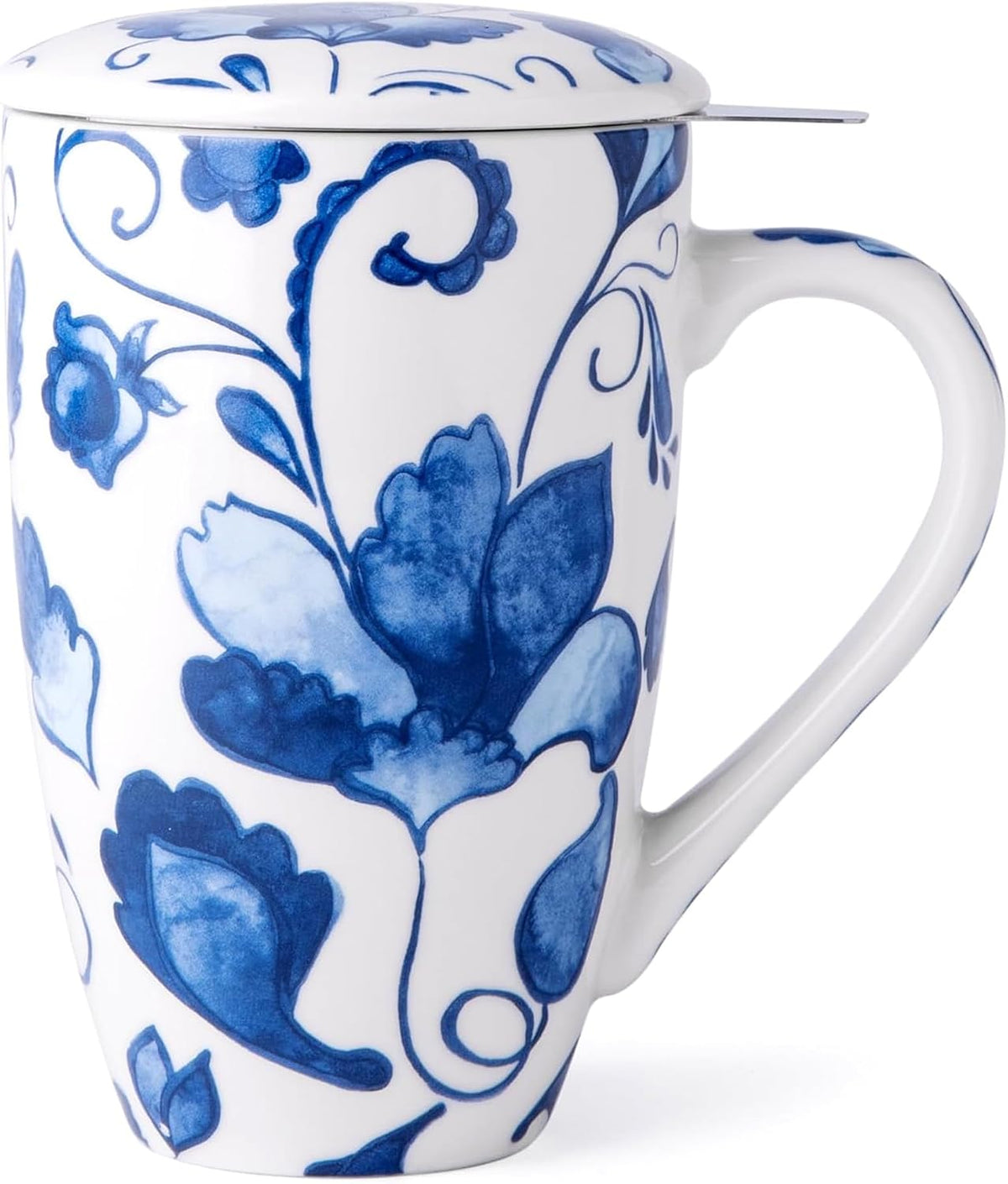 GBhome Tea Mug with Infuser and Lid,18 oz Loose Leaf Tea Cup with Steeper