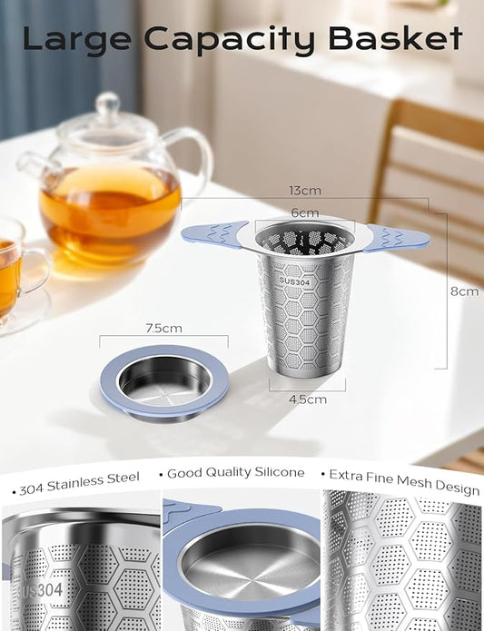 Tea Infuser for Loose Leaf Tea,Stainless Steel Tea Infuser with Heat Proof Silicone Handles