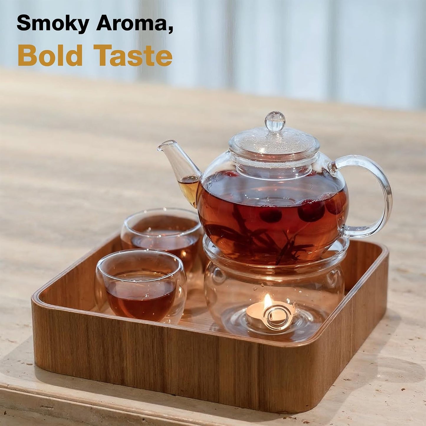 Tea Runners Lapsang Souchong Organic Whole Leaf Black Tea – Small Batch, Smoked Over Pinewood for Bold, Complex Flavor – Premium Fujian China Loose Leaf Tea, High Caffeine - 5 oz