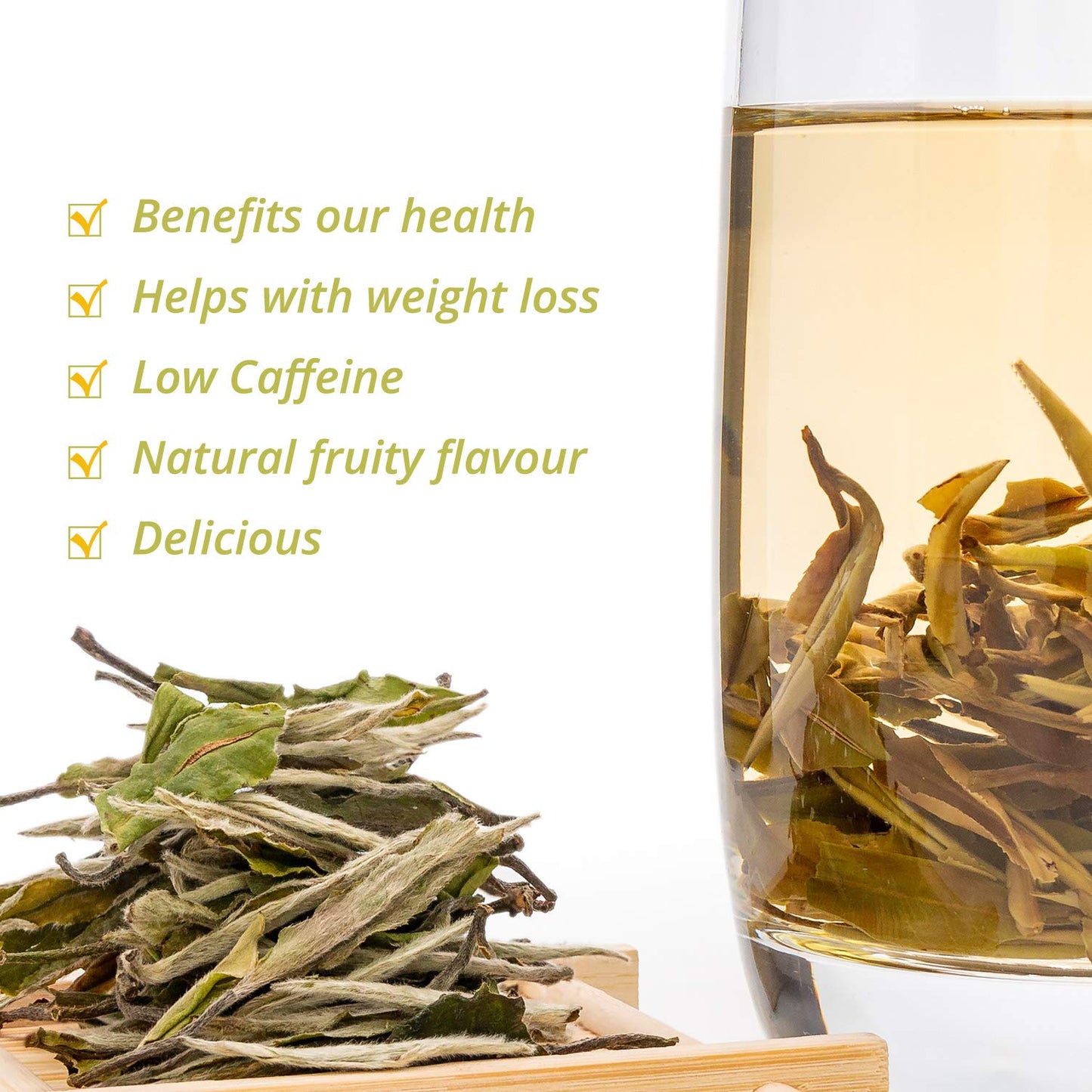 oriarmcha 50g / 1.76oz Chinese Bai Mudan White Tea Loose Leaf - Fuding White Peony Tea Leaves - Bai Mu Dan Yuqian 2nd Grade - Caffeine Level Low