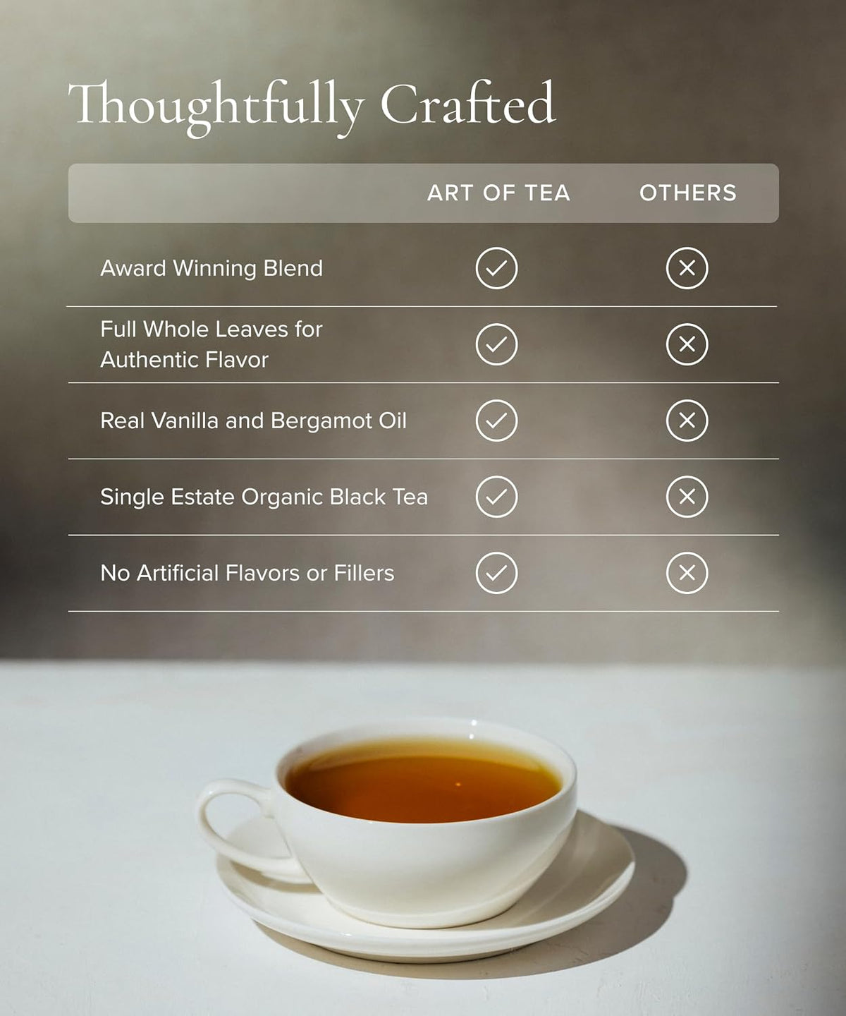 Art of Tea Earl Grey Creme 2.5oz Loose Leaf Tea in Reusable Tin, Premium Black Tea with Bergamot &amp; Vanilla Cream Flavor, Smooth Caffeinated London Fog Tea, Gourmet Loose Tea