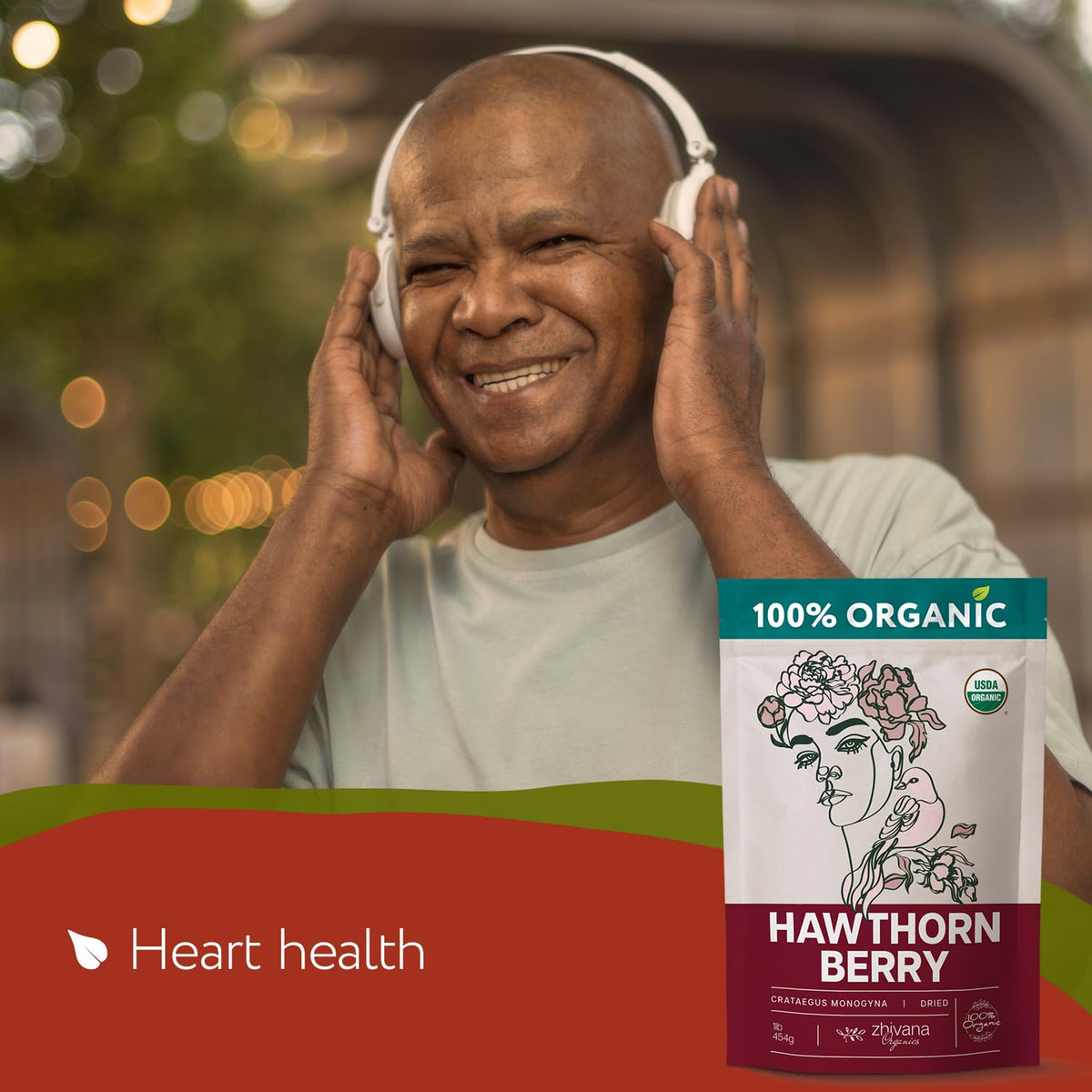 Hawthorn Berry Tea Organic (16 oz) – Support Heart Health, Pressure Balance