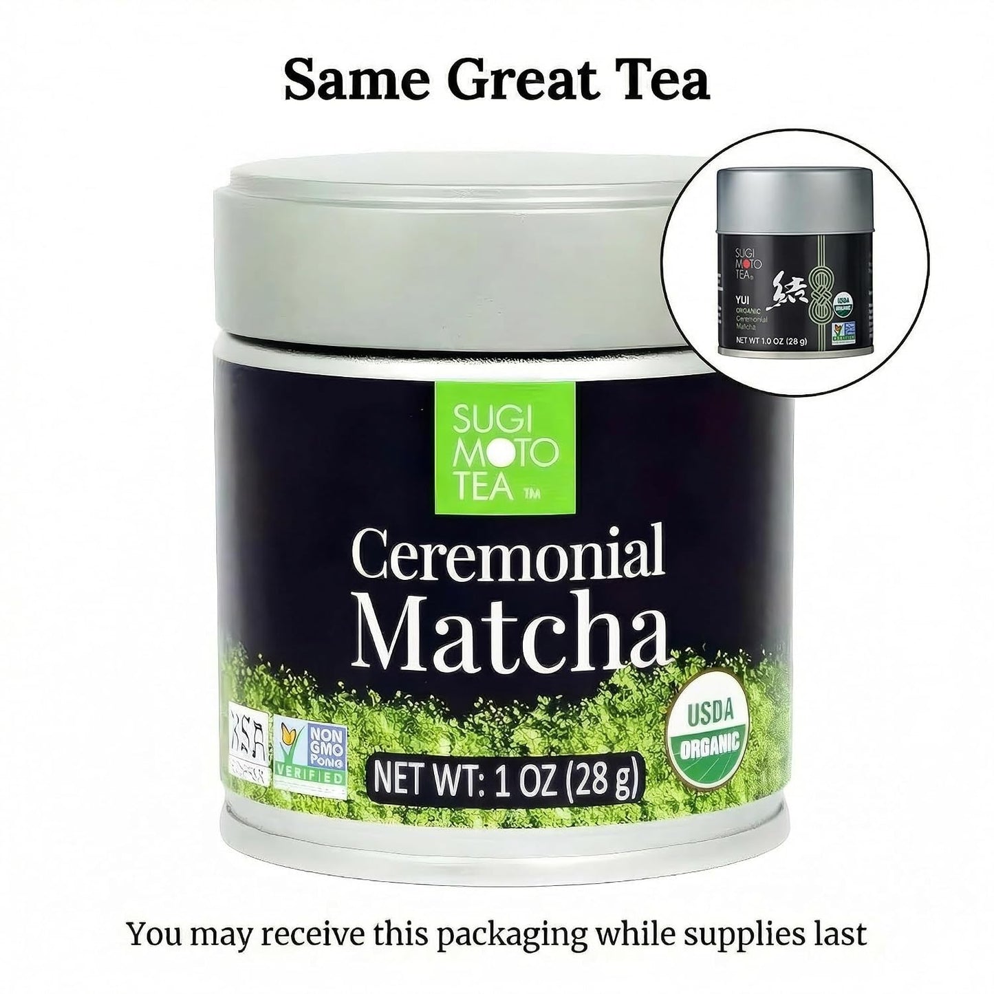 SUGIMOTO TEA Matcha Organic Ceremonial Grade Matcha Powder 1.0 oz