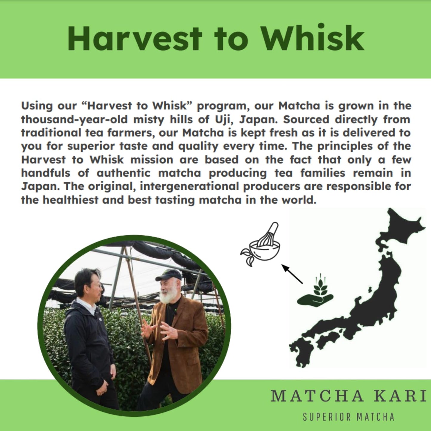 Matcha Kari Green Tea Powder Bags - Organic Superior Japanese Matcha Green Tea - Tencha Whole Leaf Bags - 20