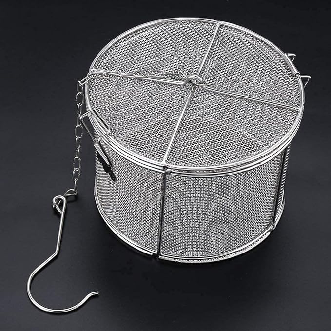 Aunmas Seasoning Strainer, Stainless Steel Tea Mesh Tea Infuser Strainer with Extended Chain Hook for Brew Loose Leaf Tea and Seasonings