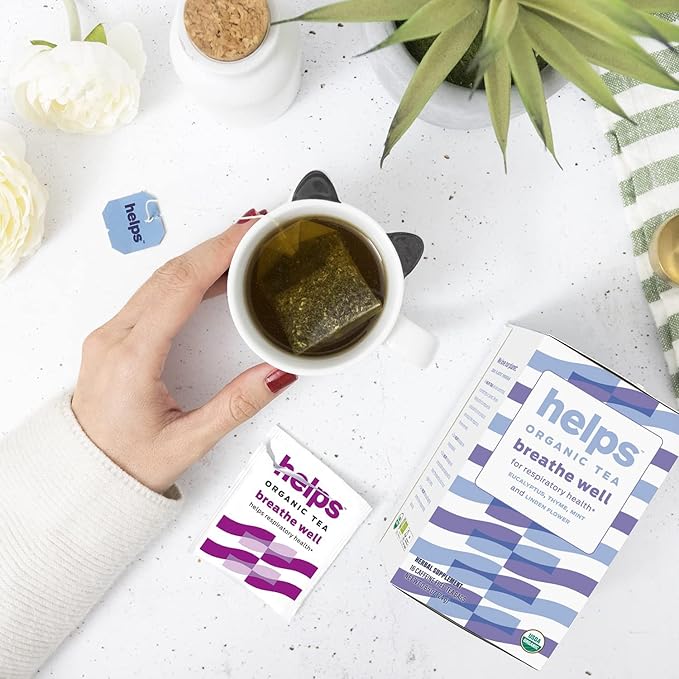 Helps Teas, Helps Breathe Well Tea, Organic herbal blend of Eucalyptus, Thyme, Tila and Mint that clear your sinuses and strengthening your inmune