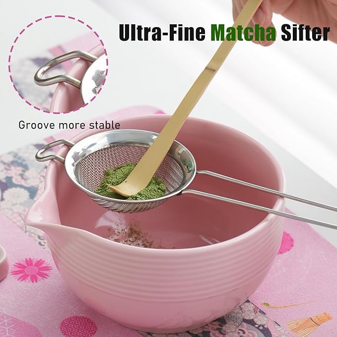 Clay&Fire Matcha Whisk Set, 9 pcs Ceramic Matcha Set, Gifts for Women,Matcha Bowl with Spout and Whisk, Matcha Kit for Matcha Lovers