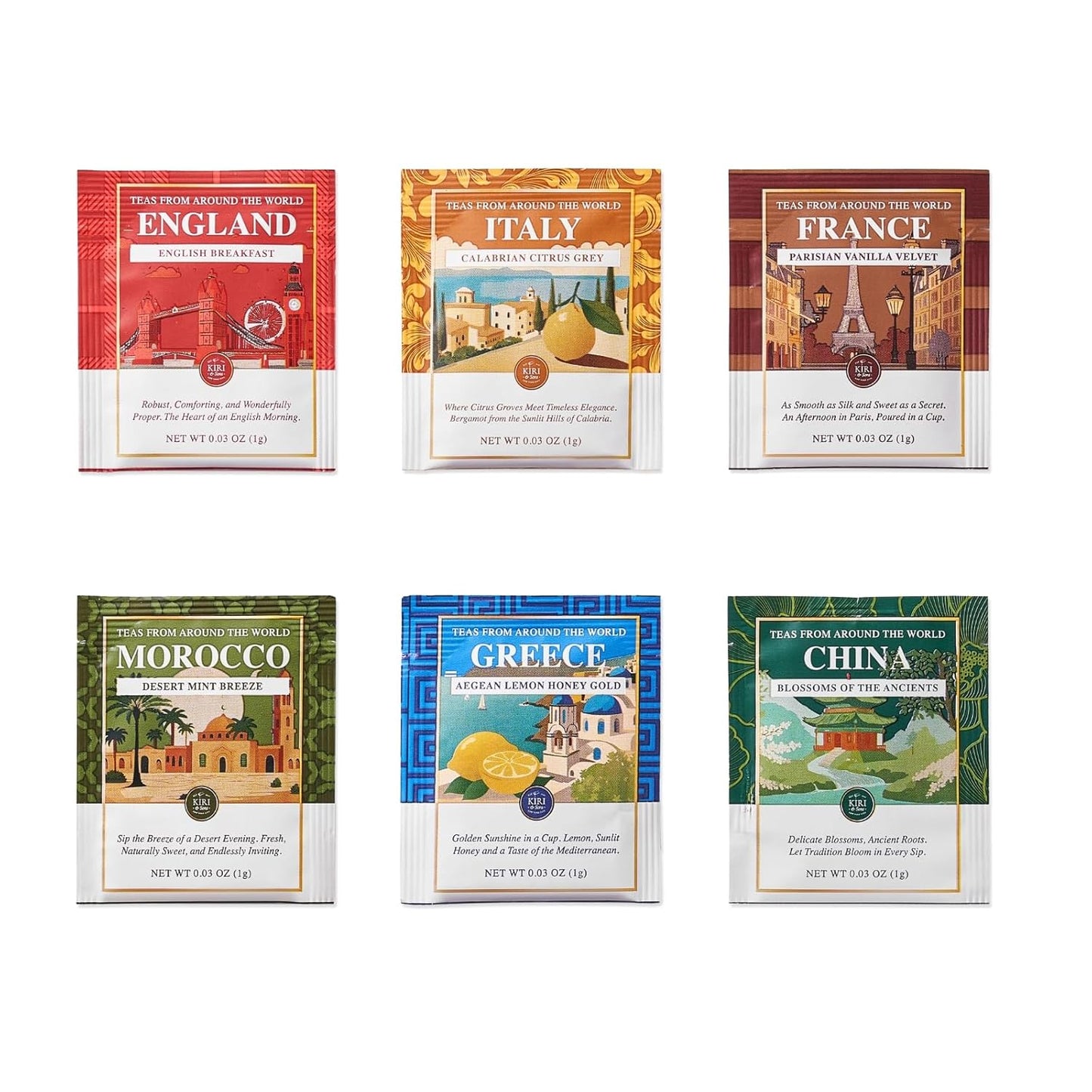 Exotic Teas of the World Gift Set – 90 Count International Tea Bags Variety Pack | Global Sampler Box Featuring England, France, Italy, Morocco, Greece & China | Gourmet Assorted Gift Travel Lovers