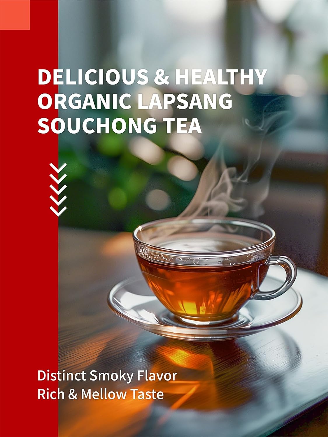 HYNTMYT Organic Lapsang Souchong Tea Bags, USDA Organic Lapsang Souchong Smoked Tea, Smoky Flavor, Lower Caffeine, 120 Count