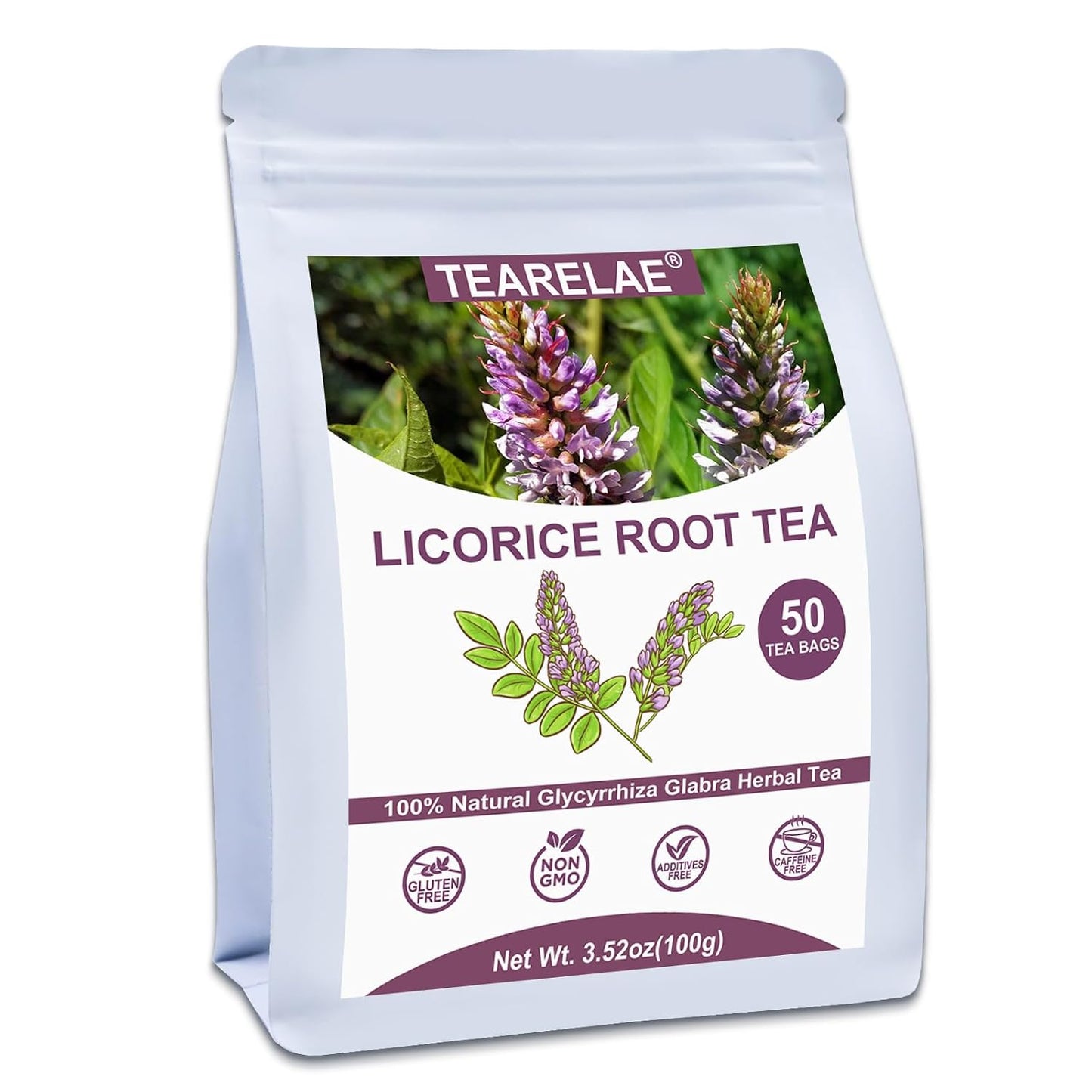 TEARELAE - Licorice Root Tea Bags, 50 Count, Licorice Root Herbal Tea
