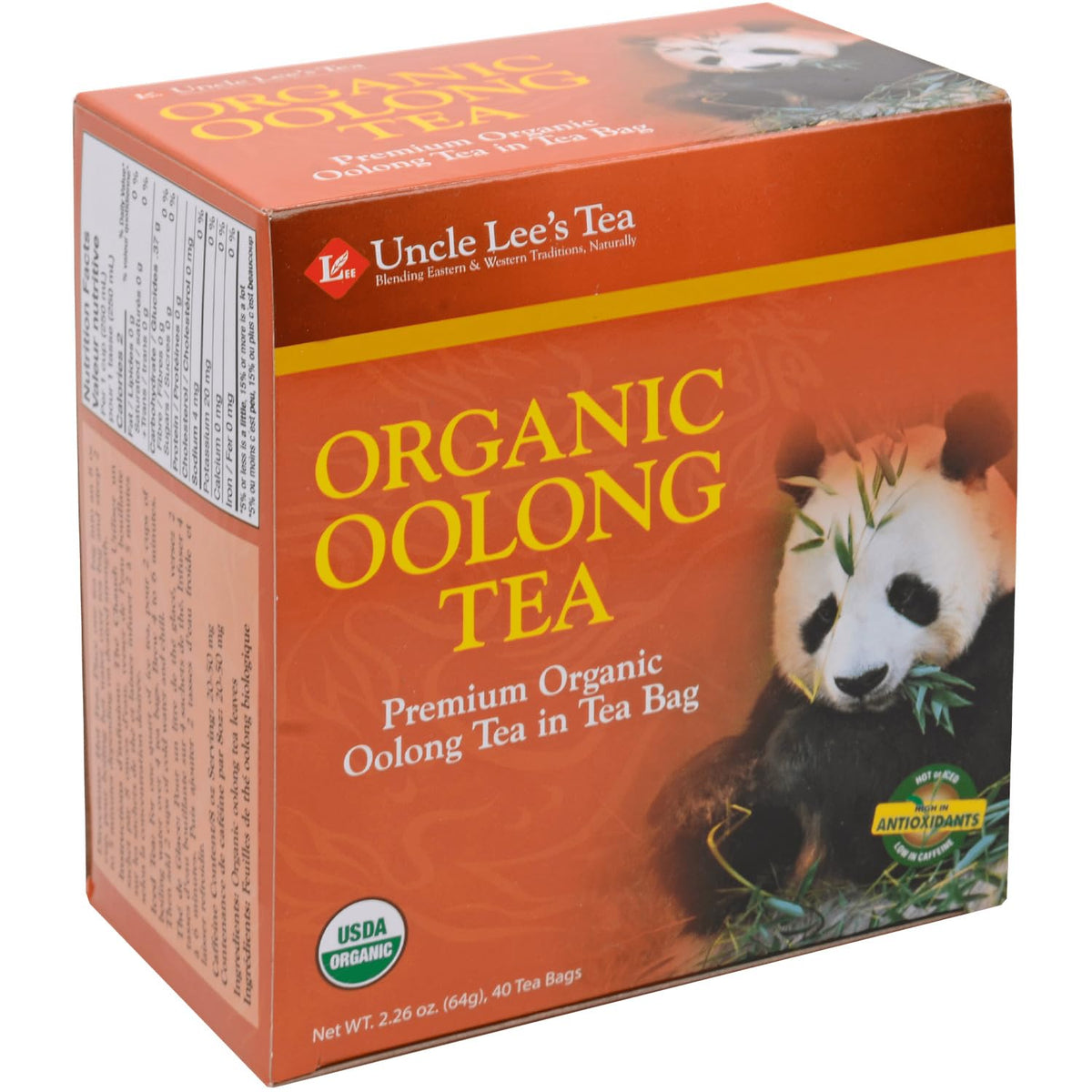 Uncle Lee's Organic Oolong Tea Bags, 40 Count – Antioxidant-Rich, Antioxidant-Rich, Smooth & Balanced