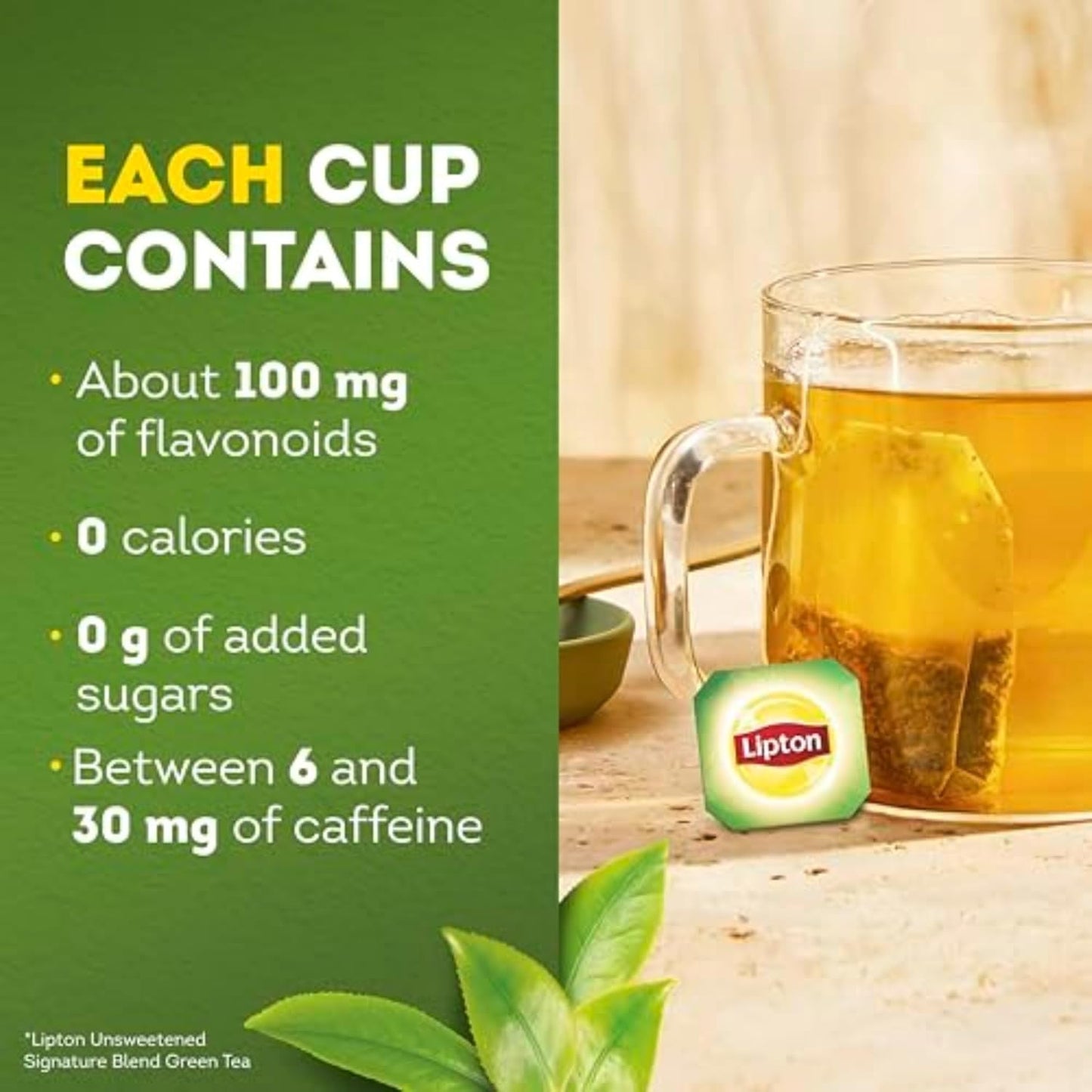 Lipton Signature Blend Green Tea Bags, Unsweetened Teabags for Hot Tea or Iced Tea with Caffeine and Flavonoids, 240 Total Tea Bags (40ct - Pack of 6)