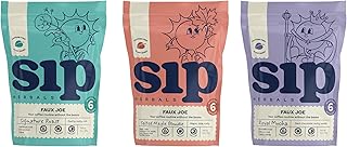 Sip Herbals Caffeine-Free Dandelion Root Tea - Loose Leaf Coffee Alternative with Chicory & Carob - Organic Herbal Coffee Substitute - Favorites Sample Bundle with 3 different Flavors - 18 Servings