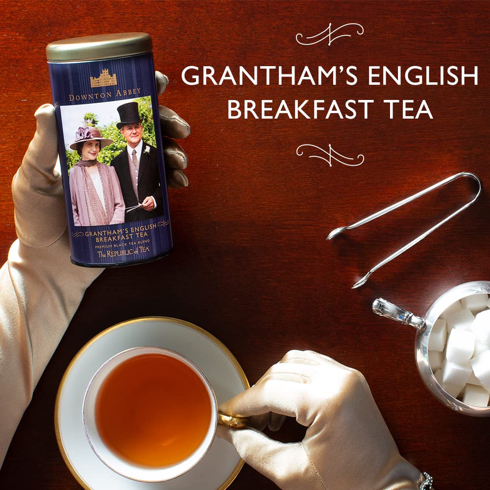 The Republic of Tea: Downton Grantham English Breakfast Black Tea, 36 Tea Bags Tin (Pack of 2)