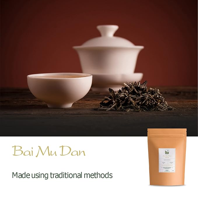 White Peony White Tea - Bai Mu Dan Chinese White Tea - Pai Mu Tan Loose Leaf Tea From China - Baimudan or Paimutan - White Tea Leaves Loose Leaf White Tea Peony Tea White Loose Leaf Tea