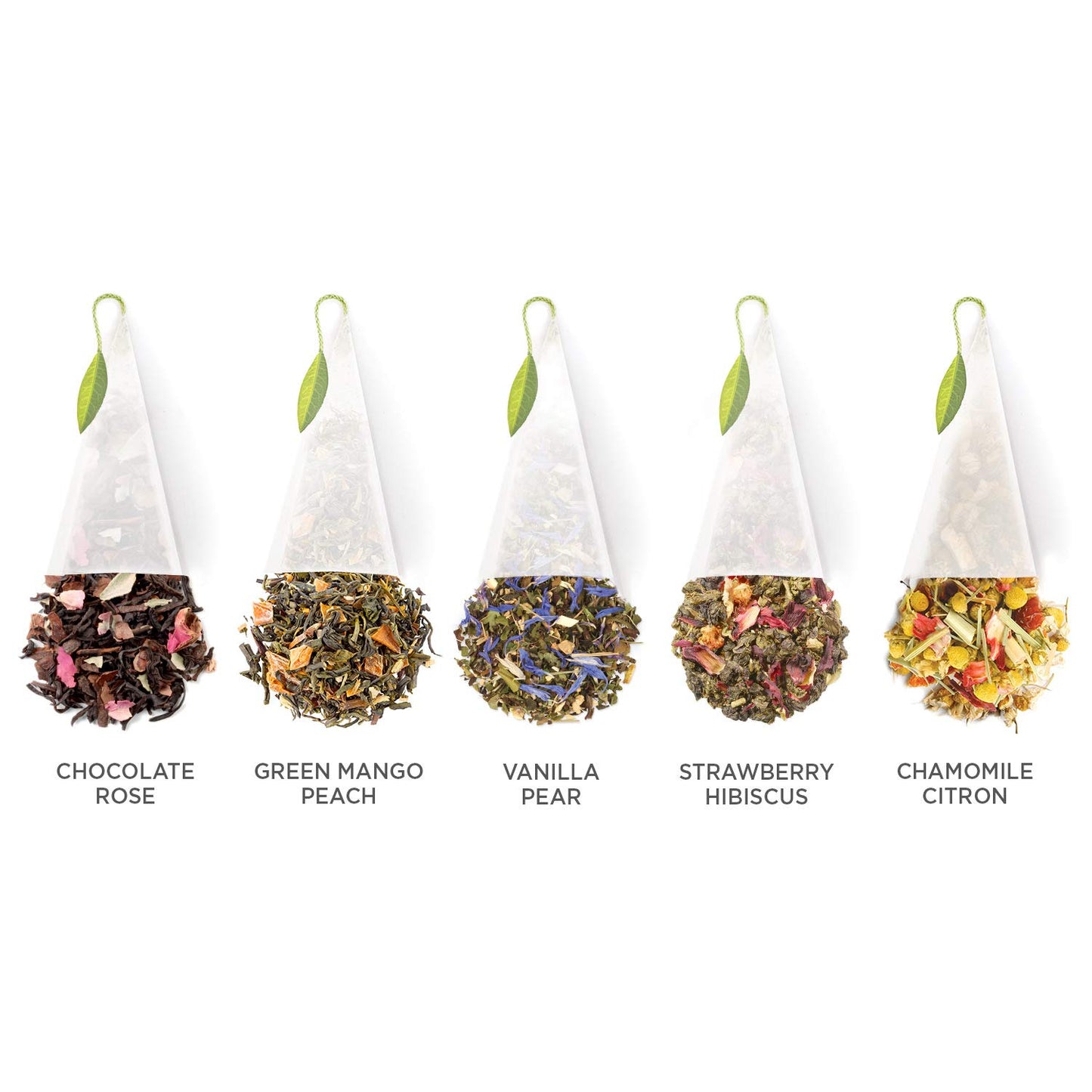 Tea Forte Café Cup Tea Gift Set, Jardin, 10 Pyramid Infusers | 8 oz Porcelain Tea Cup, Lid &amp; Tea Tray - 2 of Each Blend - Individually Wrapped - Giftable Presentation Box