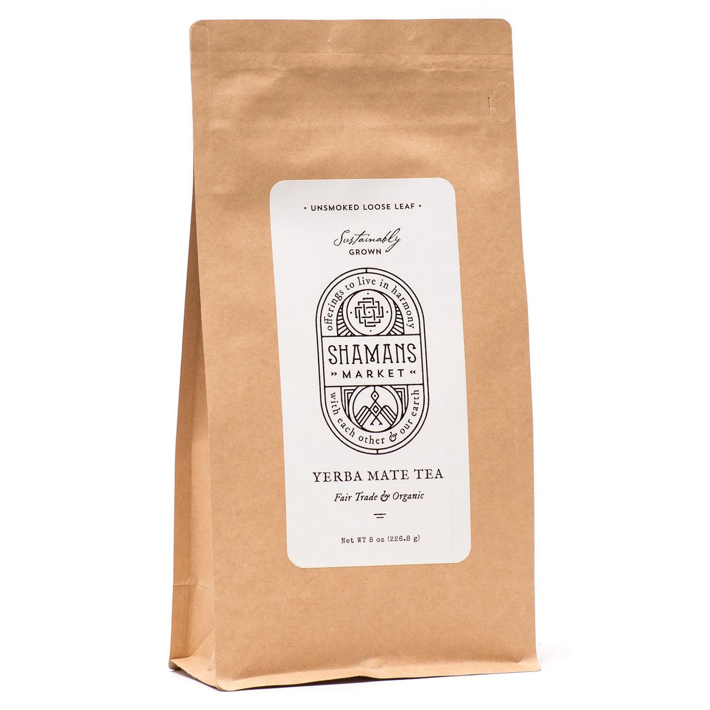 Shamans Market Organic Yerba Mate Unsmoked Loose Leaf Tea, 8 oz