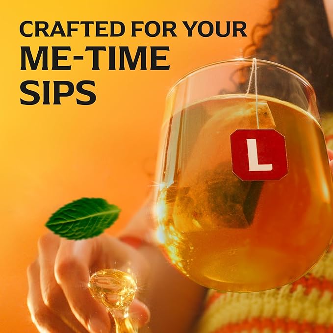 Lipton Smooth Mint with Lemon Peels Tea Bags, caffeine free Tea, Fruit and Herbal Tea, Individually Wrapped, 20 Tea Bags