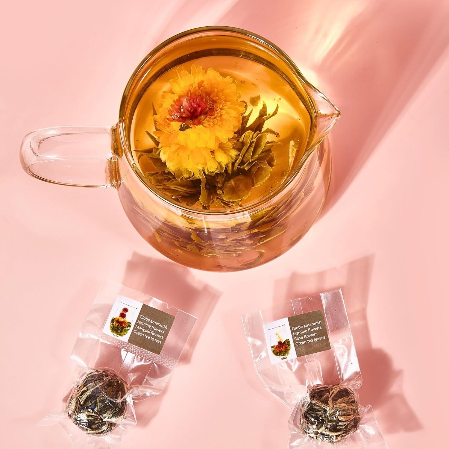 Blooming Tea Flowers Gift Set, 10 Unique Varieties Flowering Tea Balls, Individual Packing Handmade Blooming Balls for Anniversary, Valentine, Birthday
