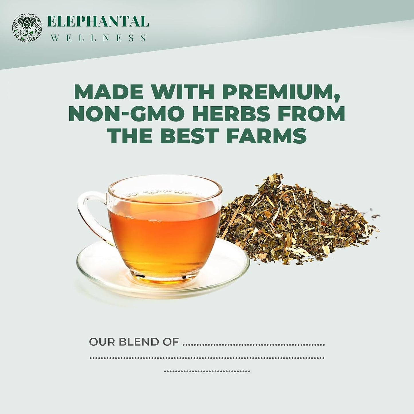 Elephantal Wellness Premium Kidney Herbal Tea | Urinary Tract &amp; Kidney Support with Dandelion, Gravel Root, Goldenrod &amp; Marshmallow | Handmade, Caffeine-Free, Non-GMO Loose Leaf Blend, 2oz, 20 Servings