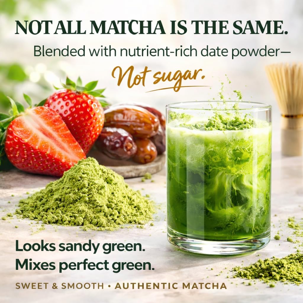 Organic Strawberry Matcha for Iced Lattes – Latte Ready Ceremonial Grade Green Tea Powder, Naturally Flavored, Organic, 2.1 oz