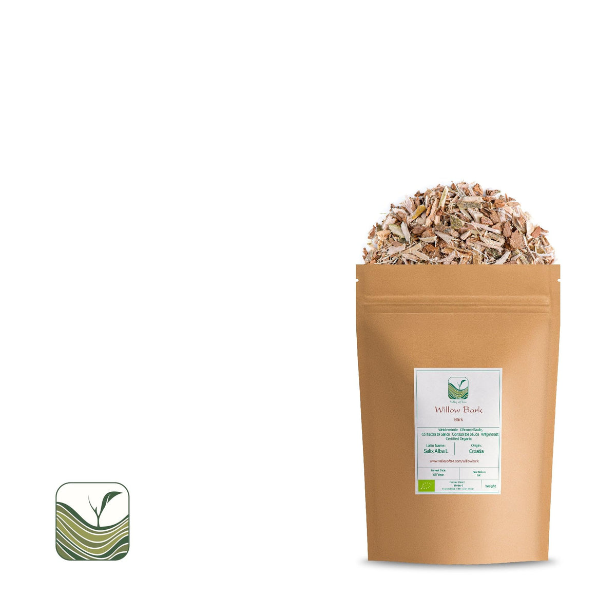 Valley of Tea White Willow Bark Organic Dried Cut - Traditional Herbal Tea