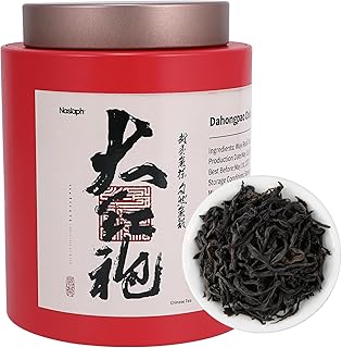 NASLAPH Da Hong Pao Oolong Tea, Wuyi Rock Oolong Tea Loose Leaf with Fragrant and Mellow, Exquisite Traditional Craftsmanship, China Wuyi Mountain Big Red Robe oolong Tea AAA特级 大红袍 乌龙茶 中国功夫岩茶 3.53 Oz