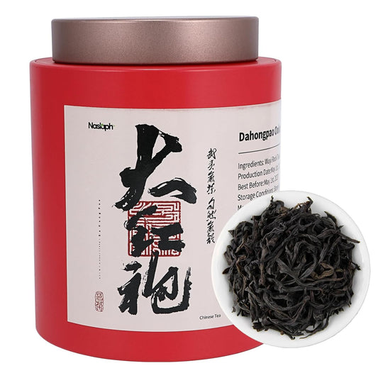 NASLAPH Da Hong Pao Oolong Tea, Wuyi Rock Oolong Tea Loose Leaf with Fragrant and Mellow, Exquisite Traditional Craftsmanship, China Wuyi Mountain Big Red Robe oolong Tea AAA特级 大红袍 乌龙茶 中国功夫岩茶 3.53 Oz