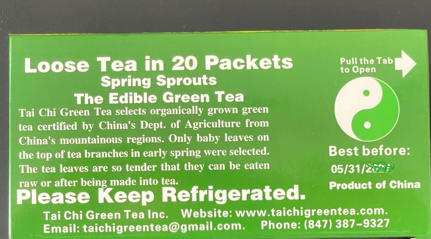 Tai Chi Green Tea, Spring Sprouts，Loose Tea in 20 Packets