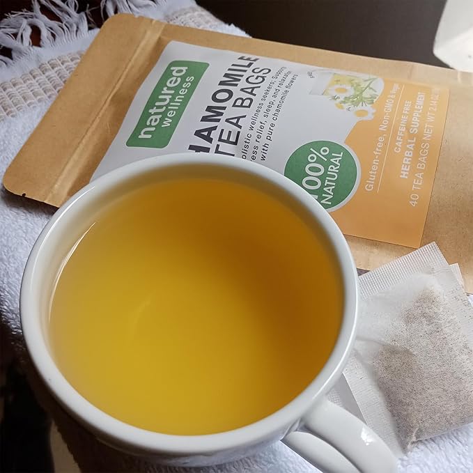 Natured Wellness Chamomile Tea Bags (Te De Manzanilla) – Herbal Tea to Support Stress Relief, Sleep, and Relaxation – with Pure Chamomile Flowers