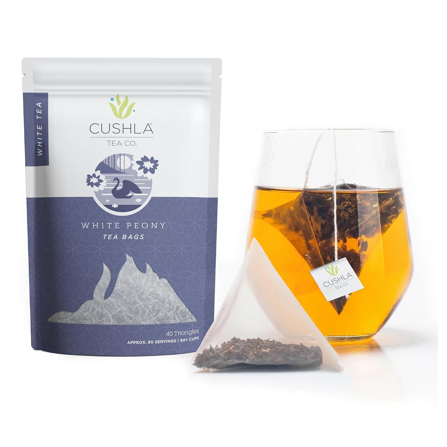 Imperial Grade White Peony Tea Bags - Bai Mu Dan (also known as Pai Mu Tan, Baimudan, Paimutan) - Fresh White Tea - Low Caffeine - High Antioxidants - 40 Count