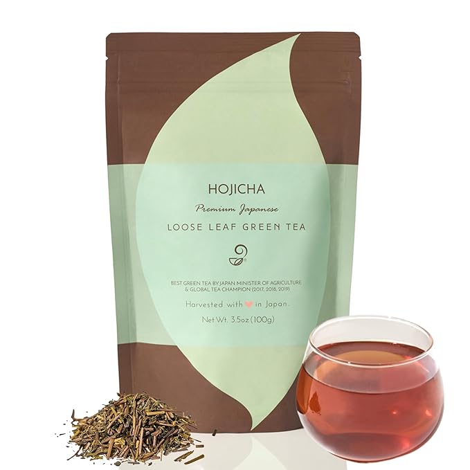 Japanese Green Tea Co. Hojicha Roasted Japanese Green Tea Loose Leaf Tea From Arahataen Farms