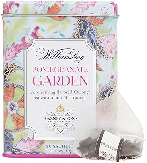 Harney & Sons Pomegranate Garden Tea 20 sachets | Flavored Oolong with hint of Hibiscus